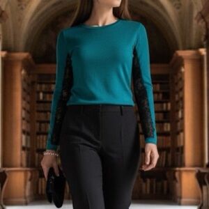 Loro Piana  100% cashmere  with mesh trim sweater